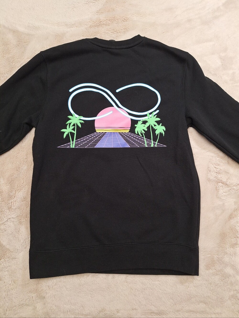 District "Peerpocalypse" Black Fleece Crewneck Men's Small Graphic Print